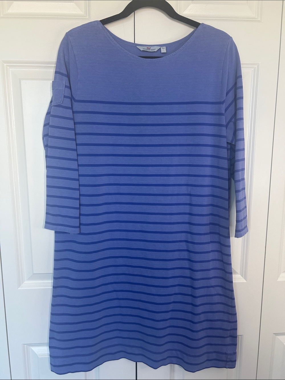 Vineyard Vines Blue Striped Midi Dress